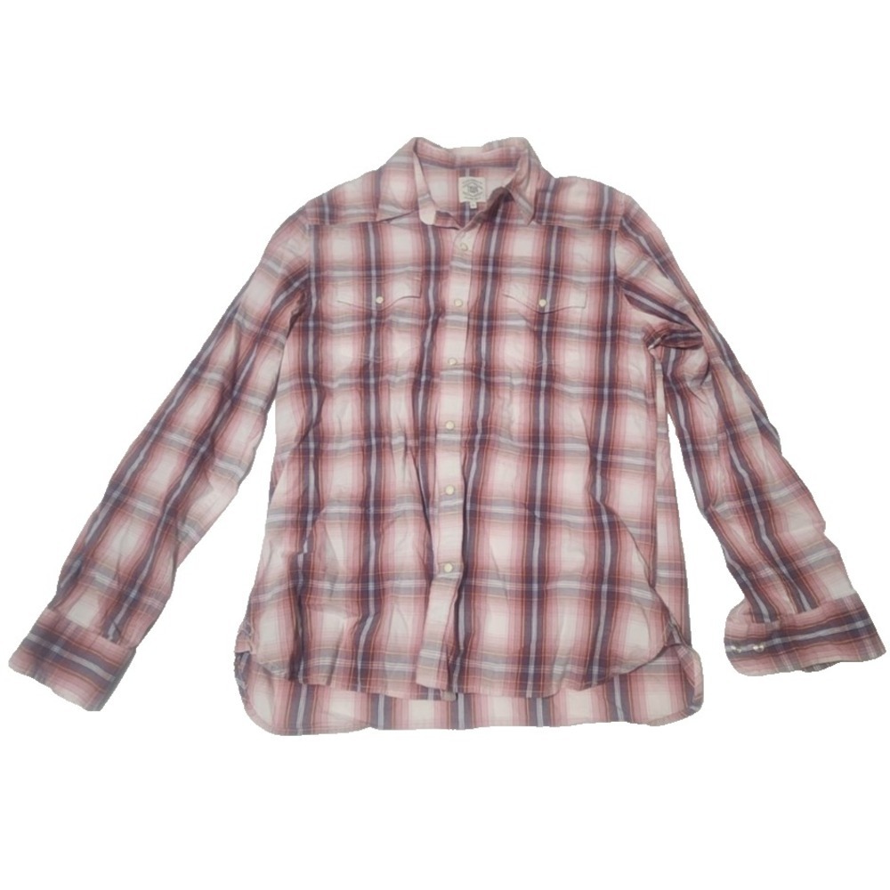 True Craft Mens Long Sleeve Button Up Size L Check‎ Collared Multicolor